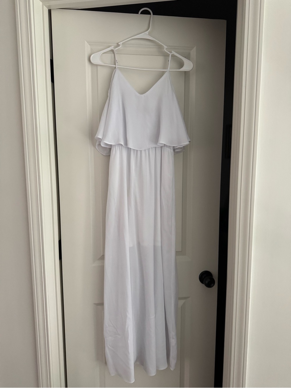 Nasty Gal White Ruffle Maxi Wedding Dress